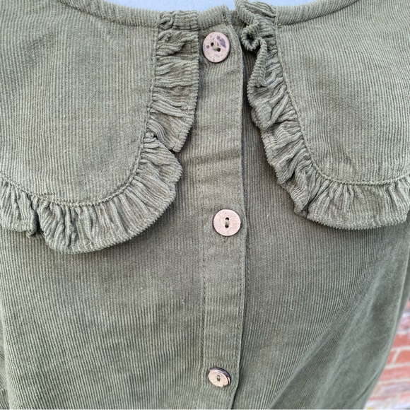 BNWT George Size 18 Khaki Green Cord Collared Top Blouse 100% Cotton Long Sleeve - Picture 8 of 13